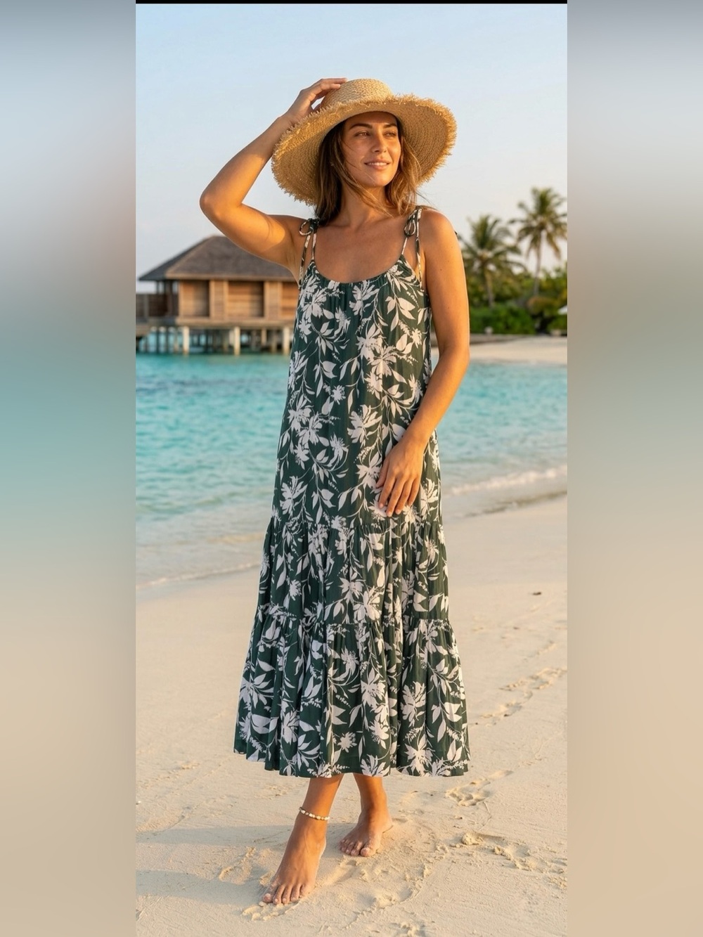 Abercrombie & Fitch Green Floral Maxi Dress